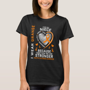 T-shirt Je porte orange pour ma nièce sensibilisation à la