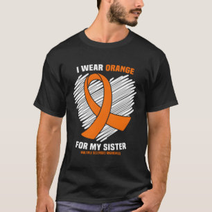 T-shirt Je Porte Orange Pour Ma Soeur Ms Multiple Sclerose