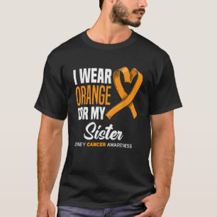 T-shirt Je Porte Orange Pour Ma Soeur Soutien Cancer Du Re
