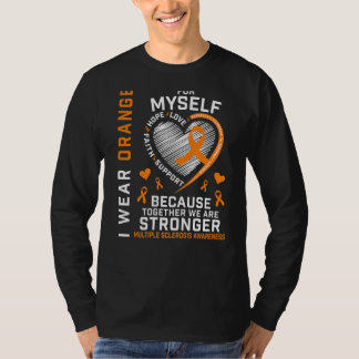 T-shirt Je Porte Orange Pour Moi-Même Sclérose En Plaques