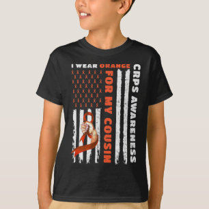 T-shirt Je Porte Orange Pour Mon Cousin CRPS Sensibilisati
