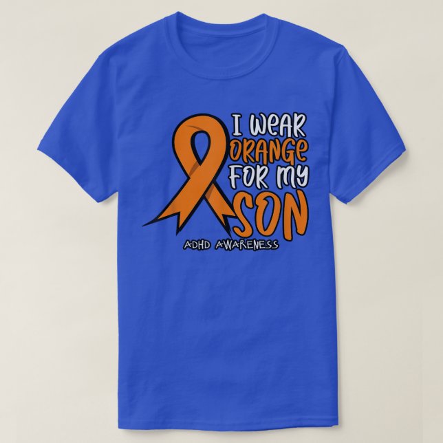 T-shirt Je Porte Orange Pour Mon Fils (Design devant)