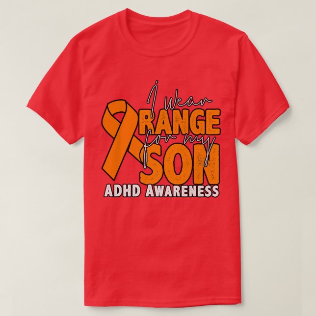 T-shirt Je Porte Orange Pour Mon Fils (Design devant)