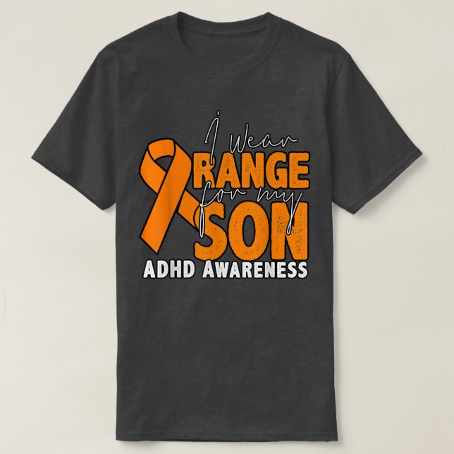 T-shirt Je Porte Orange Pour Mon Fils (Design devant)