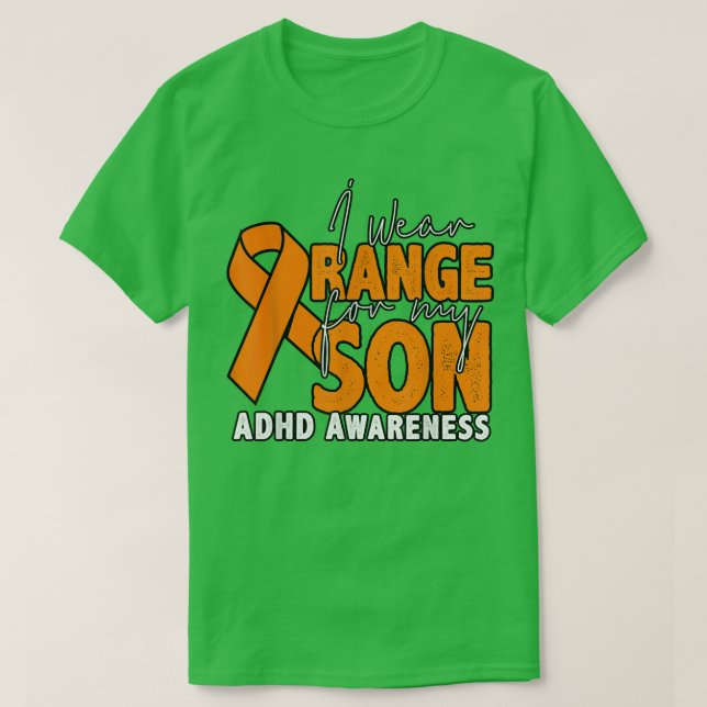 T-shirt Je Porte Orange Pour Mon Fils (Design devant)