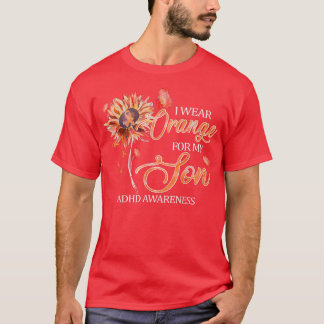T-shirt Je Porte Orange Pour Mon Fils Orange Ribbon ADHD A