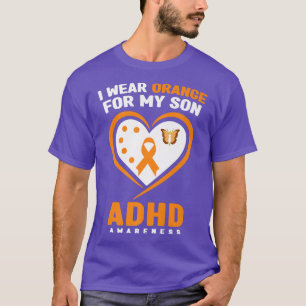 T-shirt Je Porte Orange Pour Mon Fils TDAH Sensibilisation