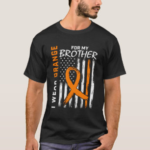 T-shirt Je Porte Orange Pour Mon Frère Leucémie Sensibilis