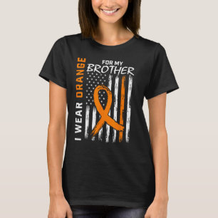 T-shirt Je Porte Orange Pour Mon Frère Leucémie Sensibilis
