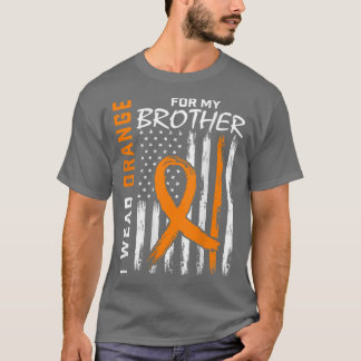 T-shirt Je Porte Orange Ribbon Brother Leukemia Sensibilis