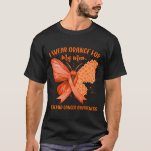 T-shirt Je Porte Orange Ruban Leucémie Cancer Sensibilisat