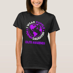 T-shirt Je porte PURPLE pour ma conscience FILLE COLITIS