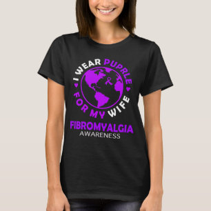 T-shirt Je porte PURPLE pour ma FEMME FIBROMYALGIE Sensibi