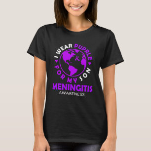 T-shirt Je porte PURPLE pour mon FILS MENINGITIS Awareness