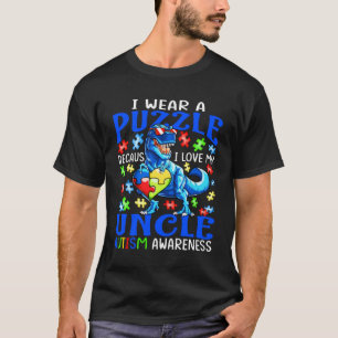 T-shirt Je Porte Puzzle Love Mon oncle Sensibilisation sur