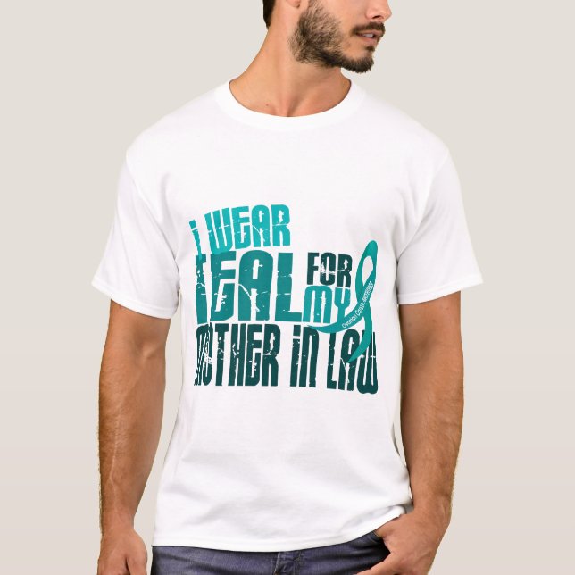T-shirt Je porte Teal pour le Cancer ovarien de la (Devant)