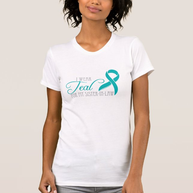 T-shirt Je porte Teal pour ma belle-soeur (Devant)