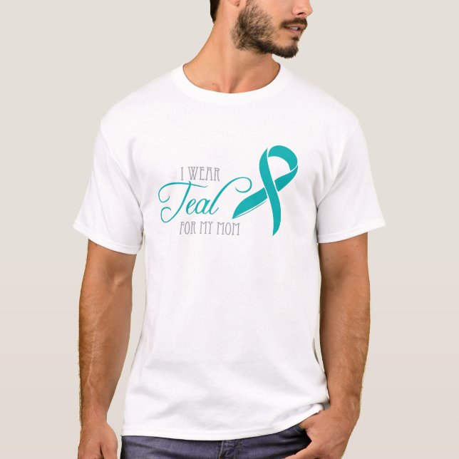 T-shirt Je porte Teal pour ma maman (Devant)