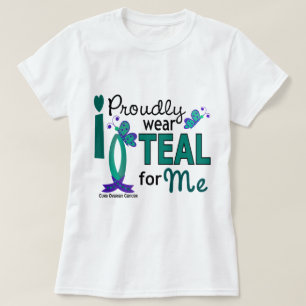 T-shirt Je porte Teal pour moi le Cancer 27 ovarien