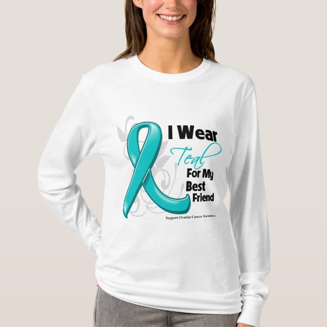 T-shirt Je porte Teal pour mon meilleur ami - Cancer (Devant)