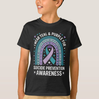 T-shirt Je Porte Turquoise & Purple Pour La Prévention
