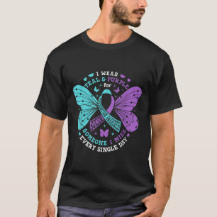 T-shirt Je Porte Turquoise & Purple Pour La Prévention