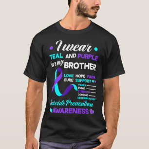 T-shirt Je Porte Turquoise & Purple Pour Mon Frère Sui