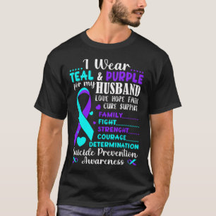 T-shirt Je Porte Turquoise & Purple Pour Mon Mari Suic