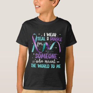 T-shirt Je Porte Turquoise &amp ; Purple Pour Quelqu'Un Qu
