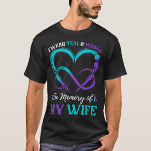 T-shirt Je Porte Turquoise & ; Violet En Mémoire De Ma