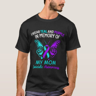T-shirt Je Porte Turquoise & ; Violet En Mémoire De Ma