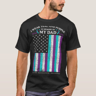 T-shirt Je Porte Turquoise &amp ; Violet En Mémoire De Mon