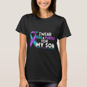T-shirt Je Porte Turquoise & Violet Pour Mon Fils Suic