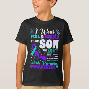 T-shirt Je Porte Turquoise & Violet Pour Mon Fils Suic