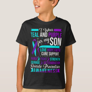 T-shirt Je Porte Turquoise & Violet Pour Mon Fils Suic