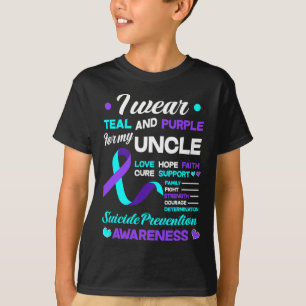 T-shirt Je porte Turquoise et pourpre pour mon oncle Suici