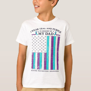 T-shirt Je Porte Turquoise Et Violet En Mémoire Du Suicide