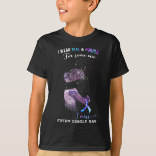 T-shirt Je Porte Turquoise Et Violet Pour La Prévention Du