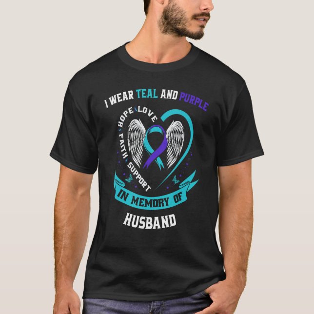 T-shirt Je Porte Turquoise et violet pour l'évaluation du  (Devant)