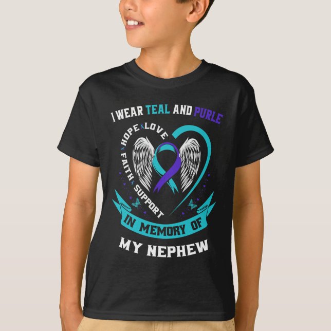 T-shirt Je Porte Turquoise Et Violet Pour Ma Connaissance  (Devant)