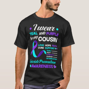 T-shirt Je Porte Turquoise Et Violet Pour Mon Cousin Suici