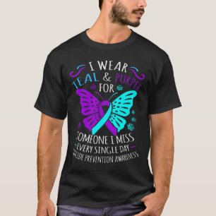 T-shirt Je Porte Turquoise Et Violet Pour Quelqu'Un Que Je