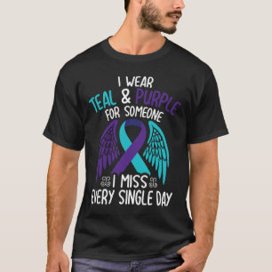 T-shirt Je Porte Turquoise Et Violet Pour Quelqu'Un Que Je