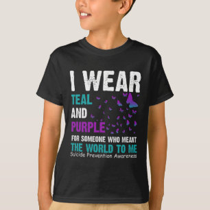 T-shirt Je Porte Turquoise Et Violet Pour Quelqu'Un Qui Ve