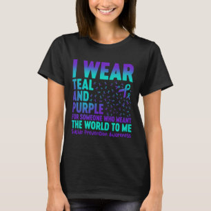 T-shirt Je Porte Turquoise Et Violet Pour Quelqu'Un Qui Ve