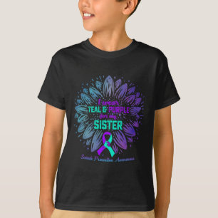 T-shirt Je Porte Turquoise Et Violet Pour Soeur Suicide Pr