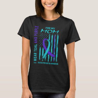 T-shirt Je porte Turquoise et violet Suicide Sensibilisati