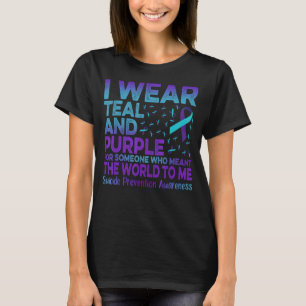 T-shirt Je Porte Turquoise Et Violette Prévention Du Suici