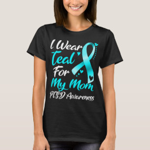 T-shirt Je Porte Turquoise Pour Ma Mère Sensibilisation au