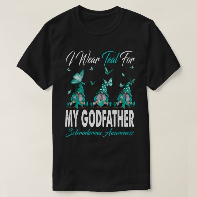 T-shirt Je Porte Turquoise Pour MA Scléroderma GODFATHER S (Design devant)